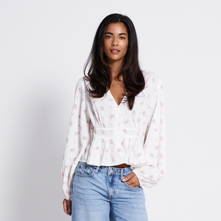 V-neck peplum blouse "Gianna" Print 4